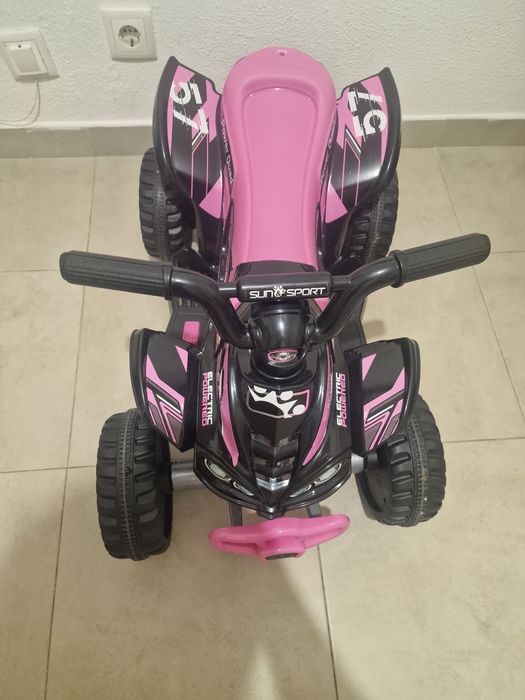 Moto Elétrica Infantil a Bateria – Nova, Preto e Rosa