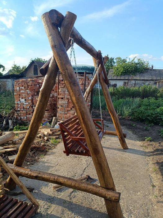 Гойдалка.Садова качелька.Виготовлена з дуба.Зроблено з душею.
