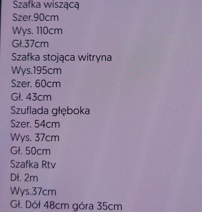 Meble zestaw podświetlane