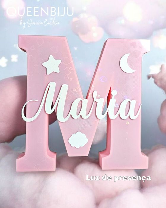 Luz de presença Personalizável letra e nome