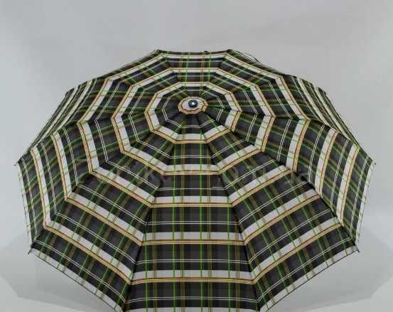 Зонт полуавтомат 10 спиц антиветер карбон клетка женский зонт мужской