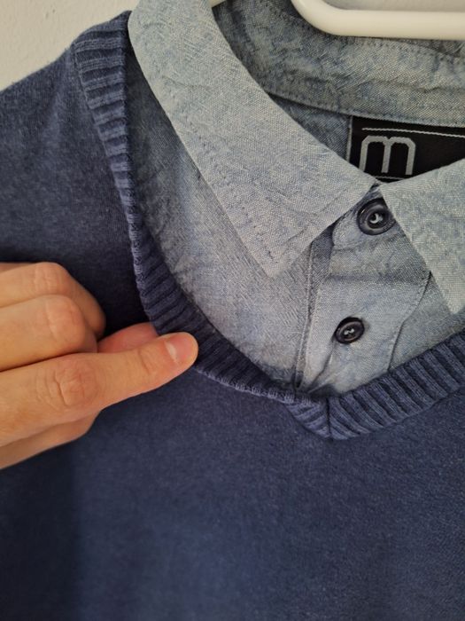 Sweter męski M, Cropp, z kołnierzykiem, granat