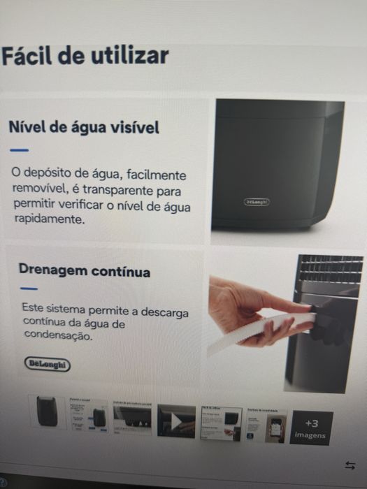 Desumidificador/ purificador ar DeLonghi