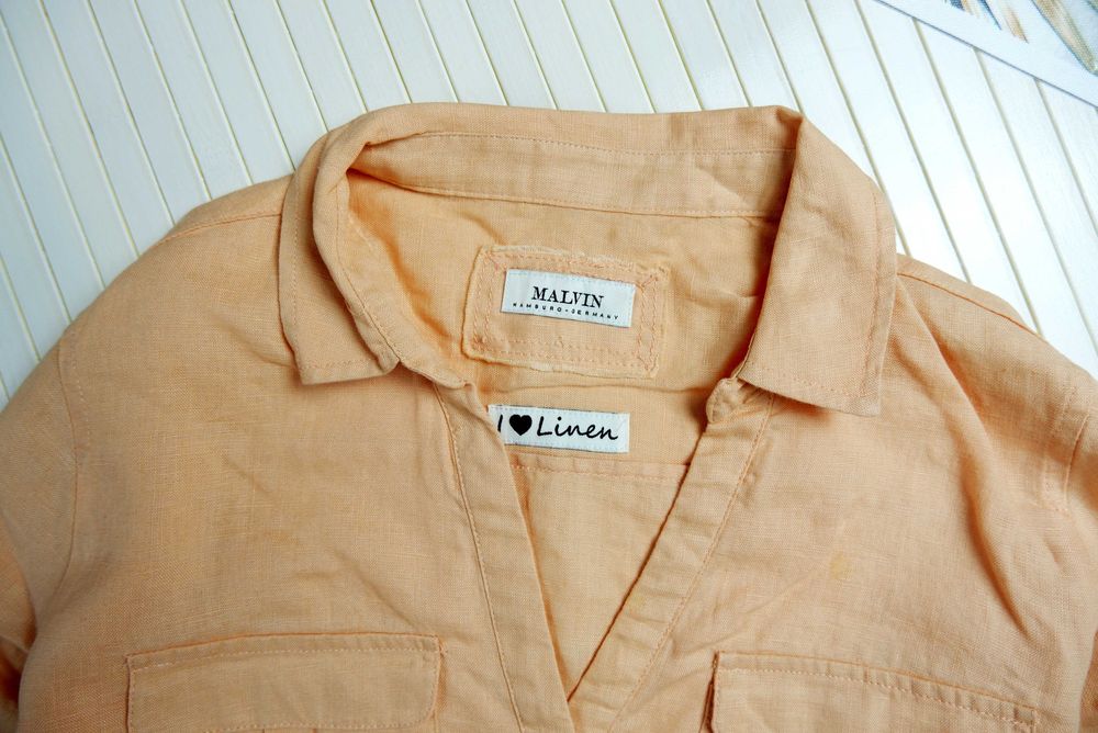 Рубашка блуза блузка лён персиковая пудровая льняная льон бежевая