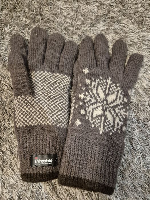 Brązowe rękawiczki ocieplane, Thinsulate,r.L-XL