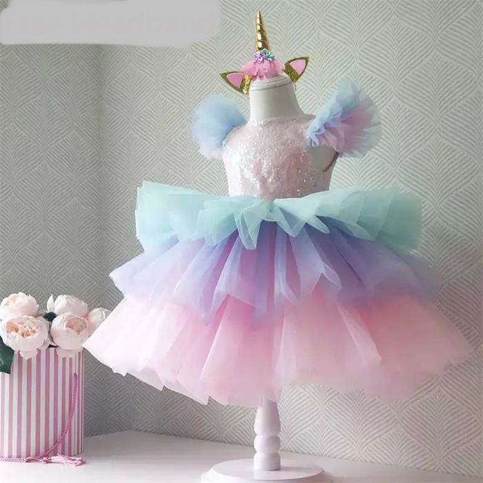 Платье единорога на девочку плаття з єдинорогом нарядне 7 8 9 років