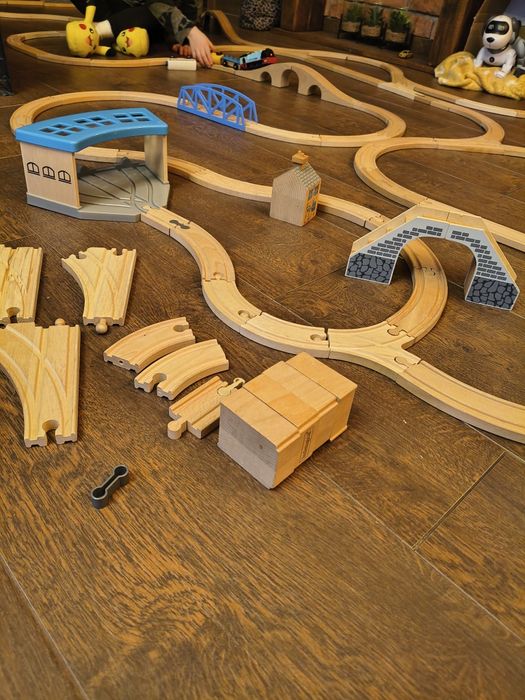 Kolejka drewniana duży zestaw