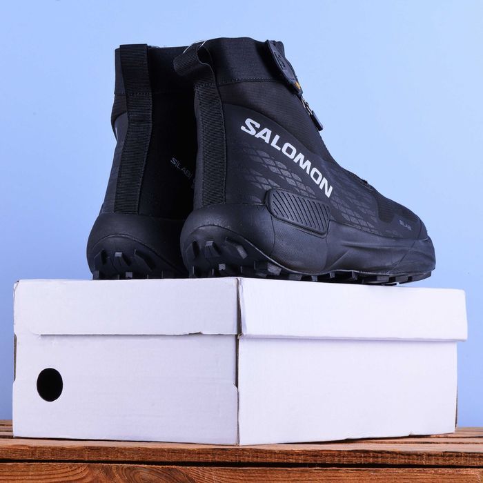 (2196) Акція! Зимові Кросівки черевики Salomon чорні з хутром (41-45)