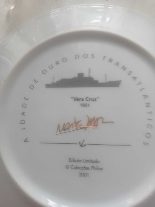 Pratos decorativos da coleção a idade de ouro dos transatlanticos