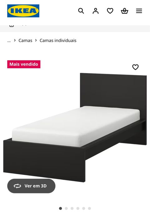Cama IKEA Malm solteiro com estrado
