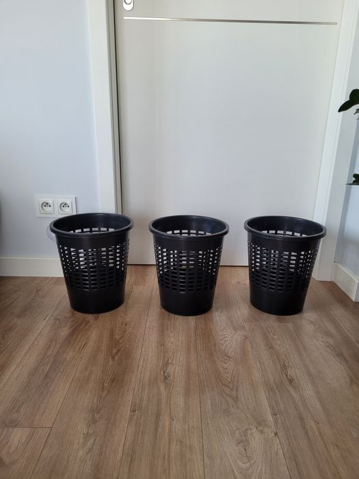 Komplet 3 x kosz na śmieci 10L, kosze biurowe, cena za całość czarne