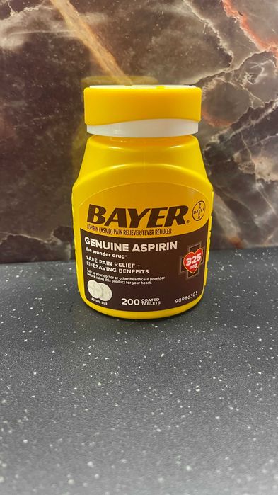 Aspiryna Bayer Oryginalna z USA. w super cenie, tabletka 325 mg 200szt w opakowaniu