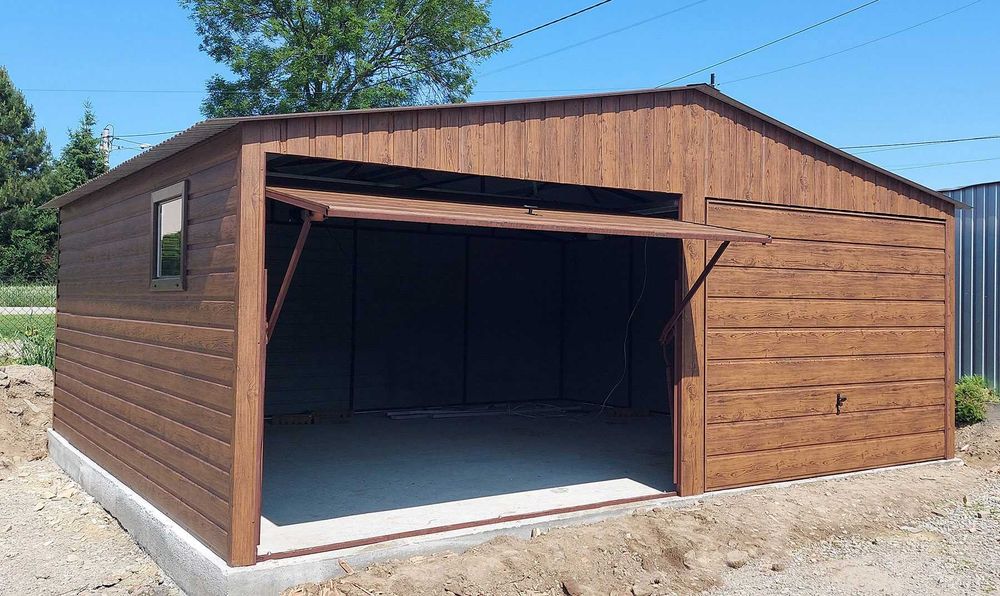 Garaż blaszany 6x5 dwuspadowy WYPRZEDAŻ producent montaż GRATIS