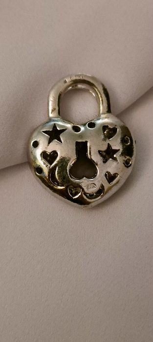 Pendente de prata coração com zirconias