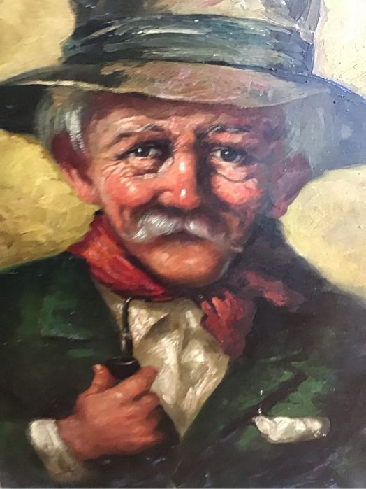 Grande retrato óleo sobre tela emoldurado.Negociável.