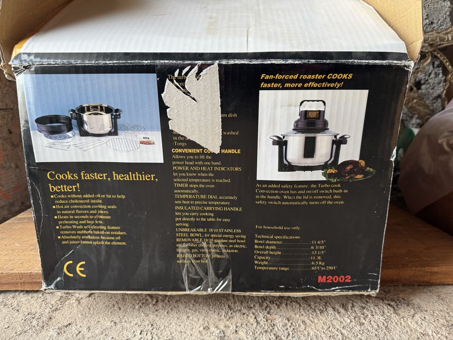 Forno/panela de convecção com Tigela de Aço Inoxidável