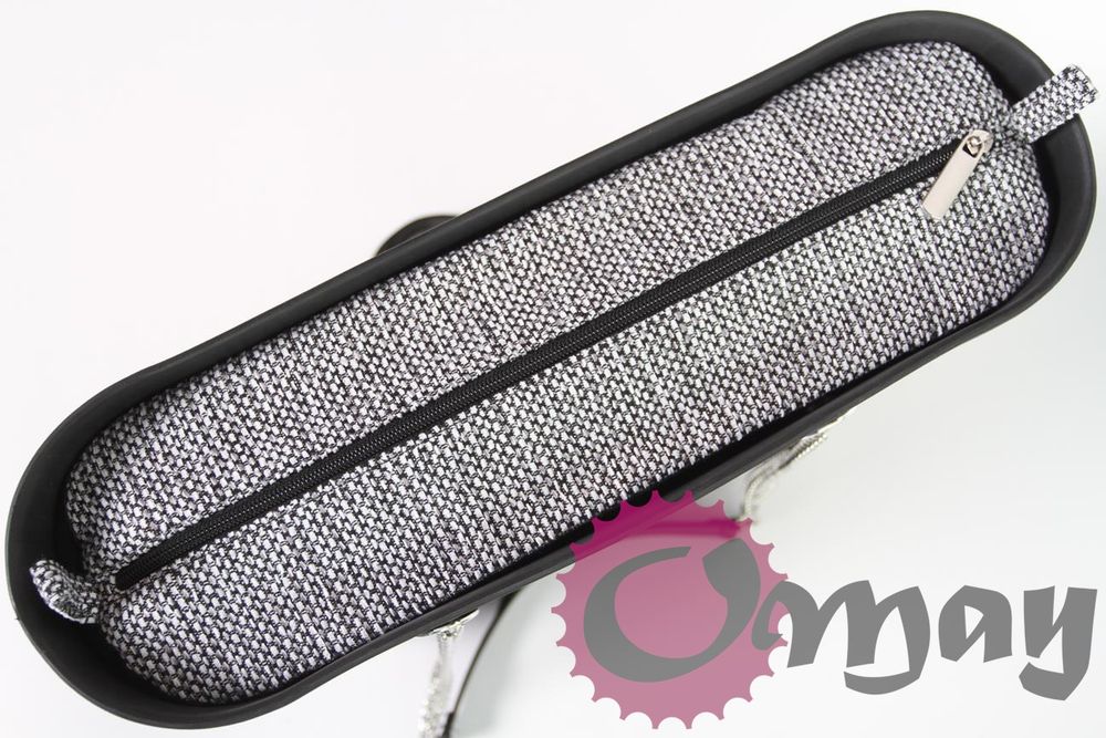 Czarny organizer do OBAG STANDARD +OPASKA Pionowa plecionka OMAY
