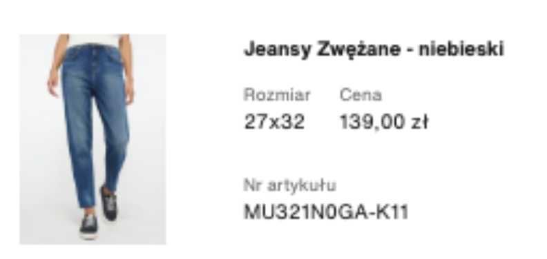 Mustang Jeansy zwężane dla mam Moms 27x32