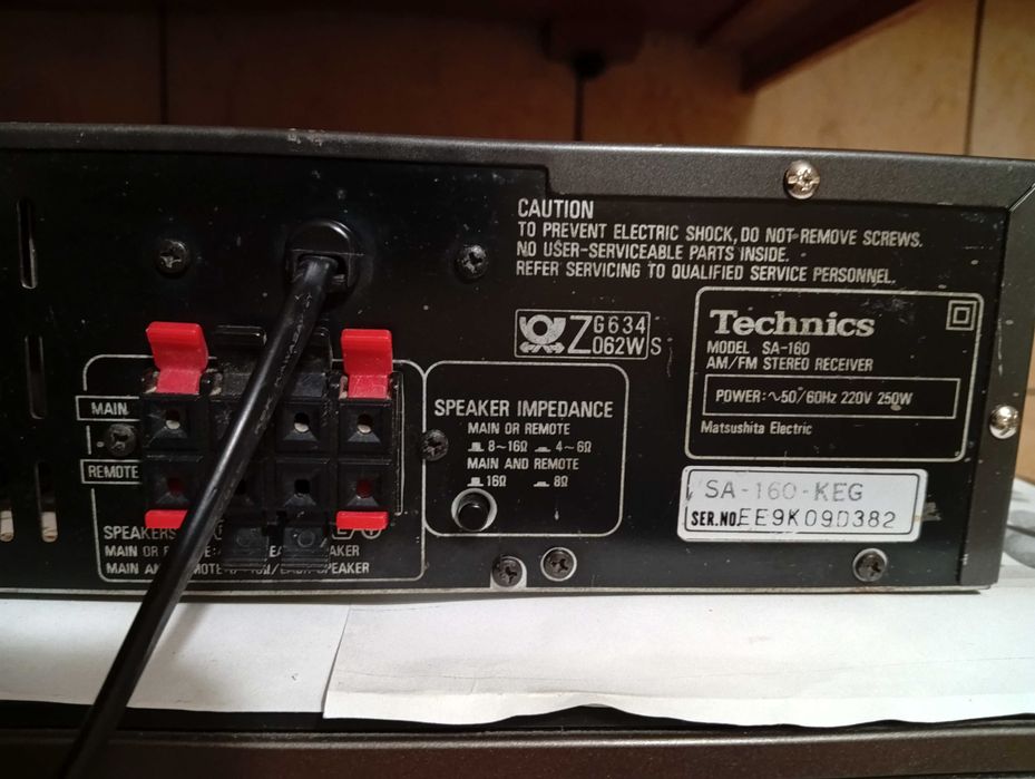 Amplituner TECHNICS SA-160 z korektorem graficznym, HiFi, 2 x 40 Wat