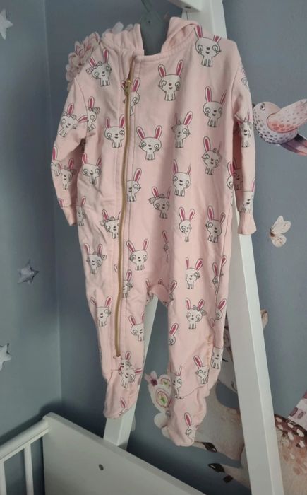 Kombinezon dresowy królik uszy wiosna