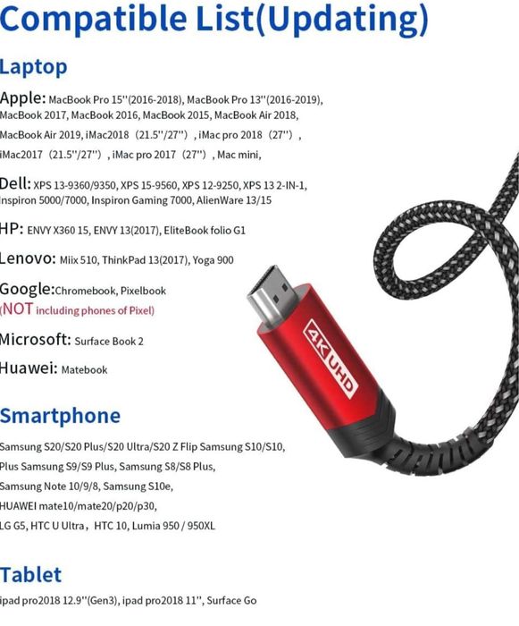 JSAUX Kabel USB C na HDMI, 5m