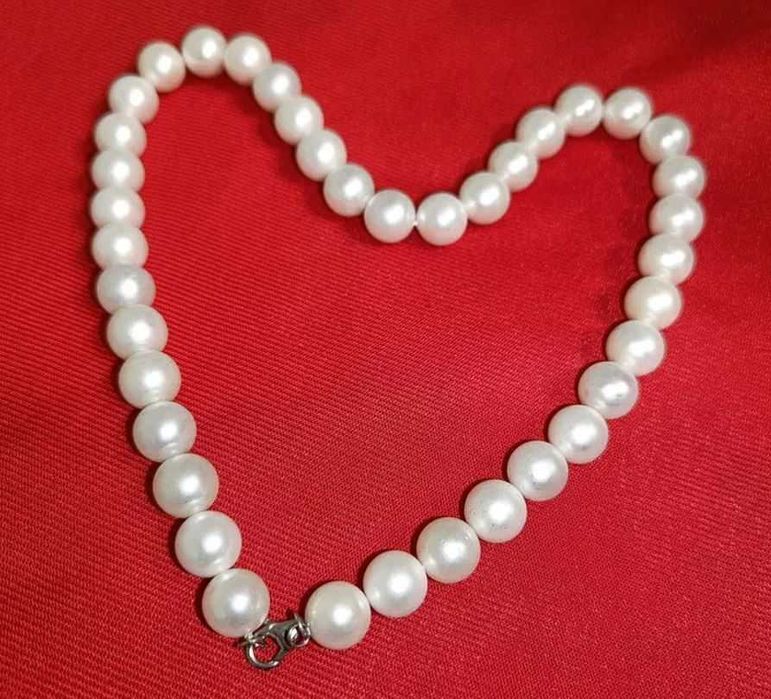 Naszyjnik z perłami srebro 925 - Na prezent - Pudełeczko -