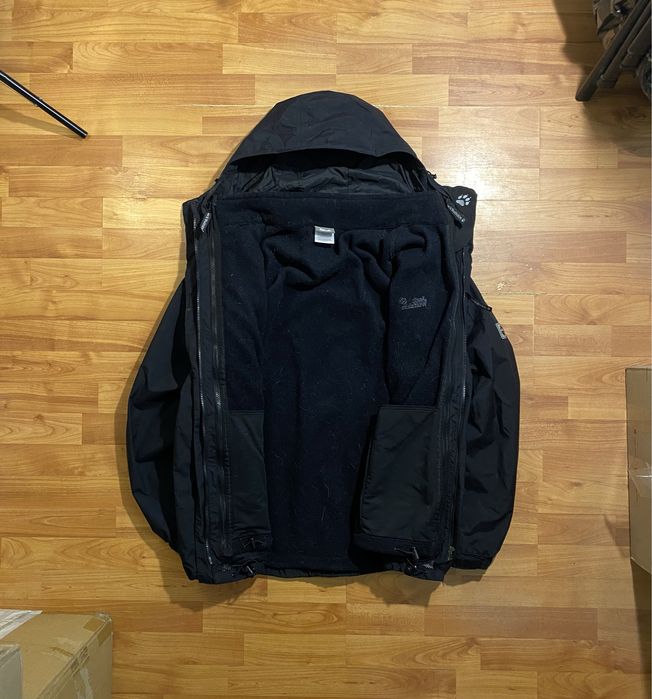 (XL) 3в1 JACK WOLFSKIN Черная курточка с подкладом на мембране tnf