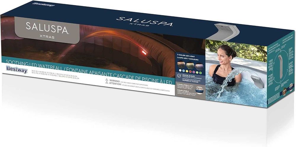 SaluSpa Cascata 7 cores alternadas LED para relaxar compatível com Bestway - Novo na caixa