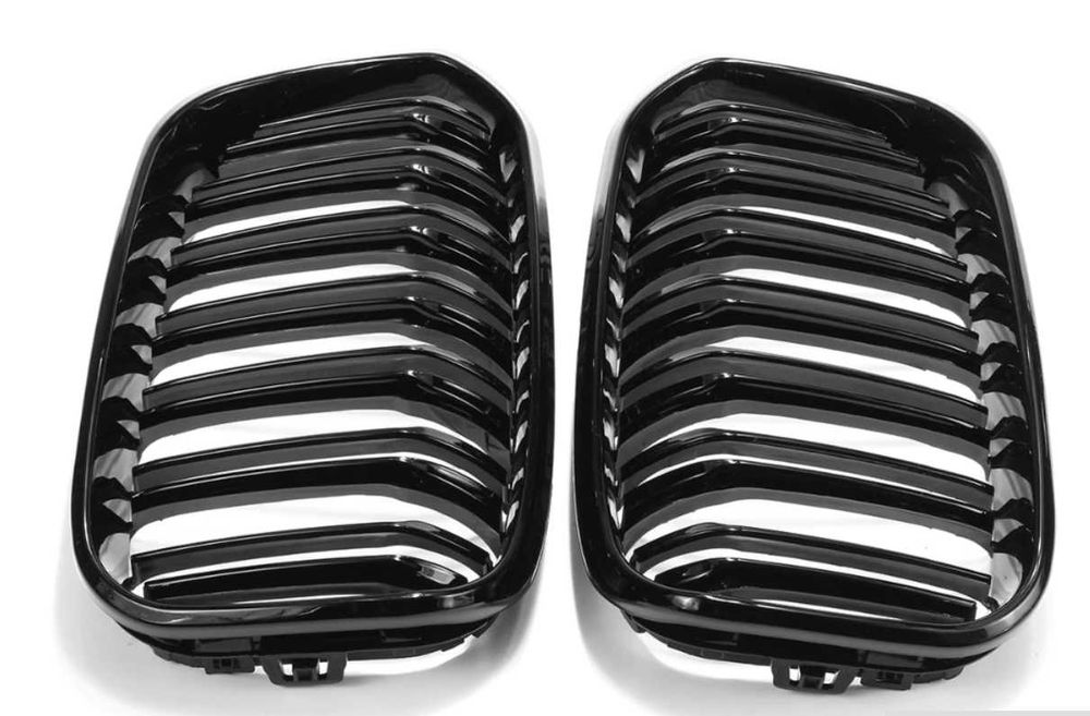 Grelhas preto piano dupla barra para BMW série 1 F20/F21 2010/2019