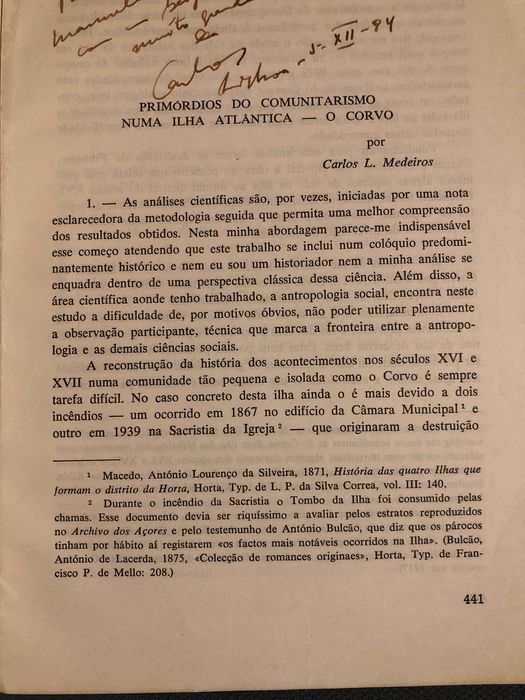 Ilhas (1886). Angra. Horta. Graciosa. Corvo