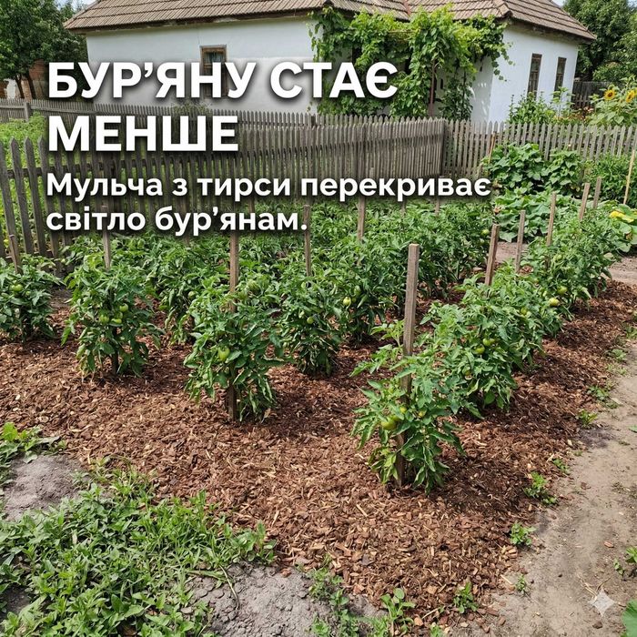 Чернозем, перегной, опилки, тирса — мульча для почвы