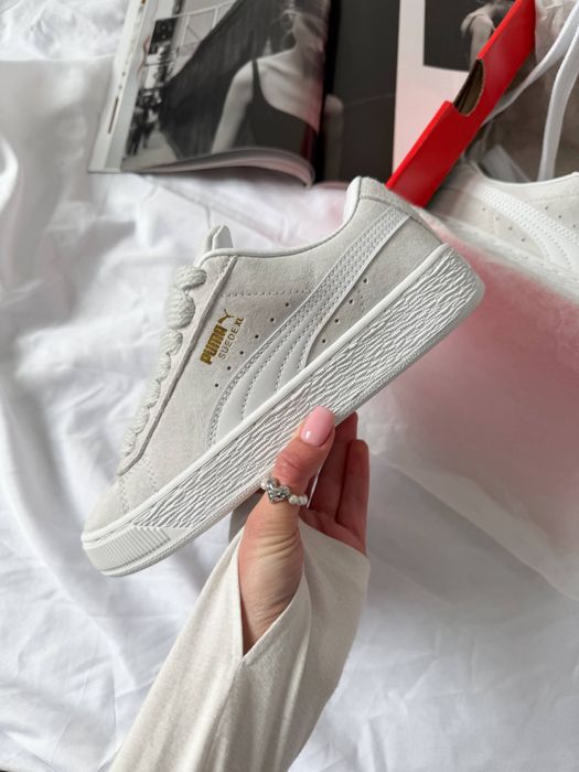 Жіночі кросівки Puma Suede XL Grey White пума суеде сірі білі