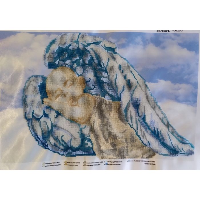 Ангелочек, вышивка бисером