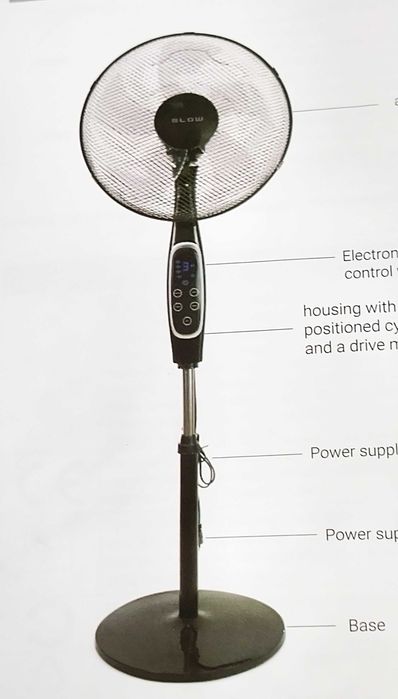 Wentylator podłogowy Blow  czarny