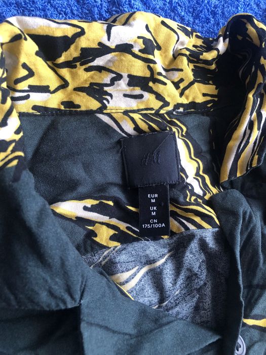 Koszula H&M Pineapple – Męska, Wiskoza, Wzór w Ananasy – Rozmiar M