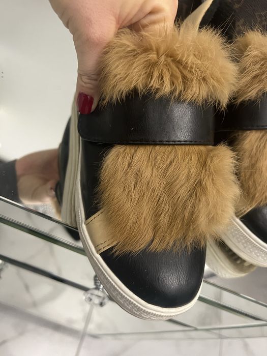 Buty sneakersy futro lis 38