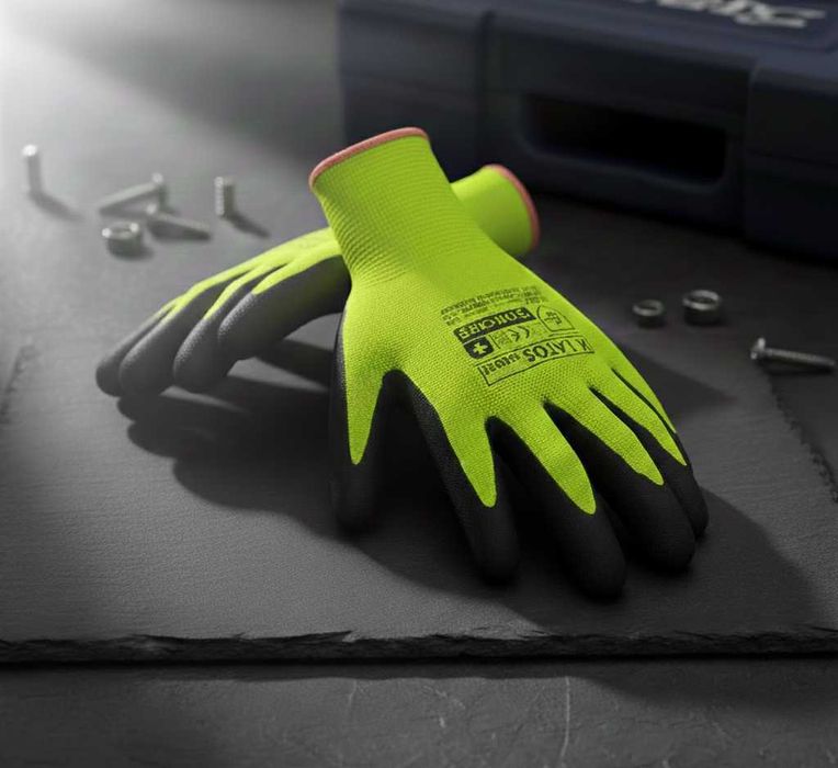 Rękawiczki Robocze Rękawice Powlekane Neon 1 PARA - Rozm. 11 (XXL)