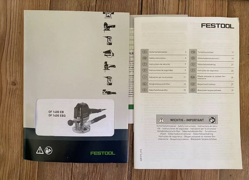 Frezarka górnowrzecionowa Festool OF 1400 EBQ-Plus Box-OF S8