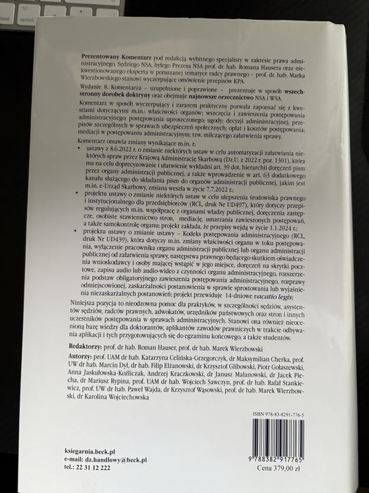 Kodeks postępowania administracyjnego z komentarzem, R.Hauser, wyd. 7