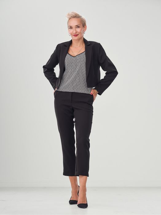 Li parie spodnie garniturowe capri 7/8 eleganckie czarne L 40