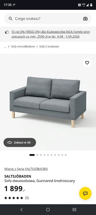 Kanapa,Sofa Ikea saltsjobaden deuosobowa