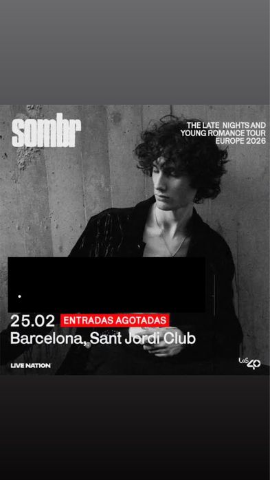 Bilhetes concerto “Sombr” em Barcelona