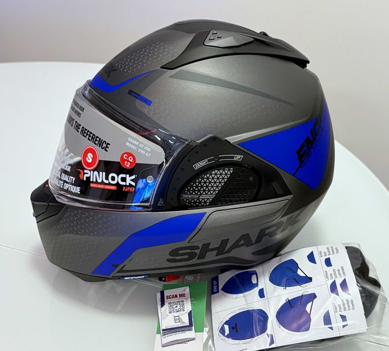 Capacete NOVO Modular Shark Evo GT Encke Mat Blue (45% DESCONTO) Tam S