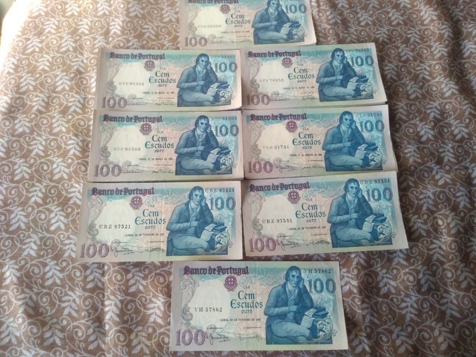 Lote 12 Notas 100 Escudos (BOCAGE) 1981 /1984 /1985