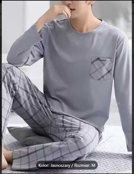 Piękna,nowa męska piżama z dlugim rękawem R.S/M