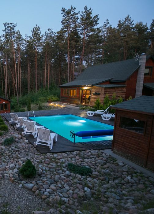 Domek SÓWKA w Lesie Jeziora BASEN Bilard Bania Sauna KASZUBY zapraszam