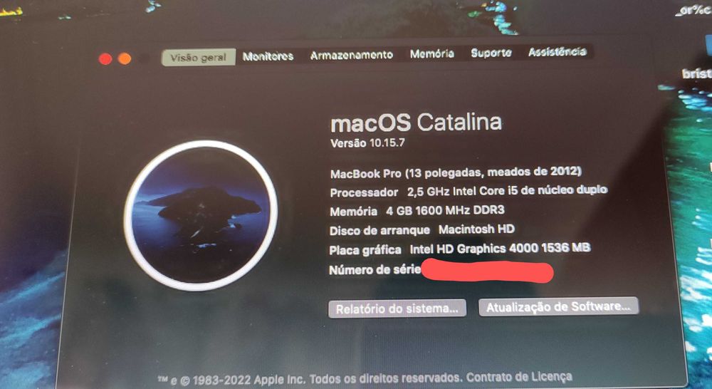 MacBook pro 13' meados 2012