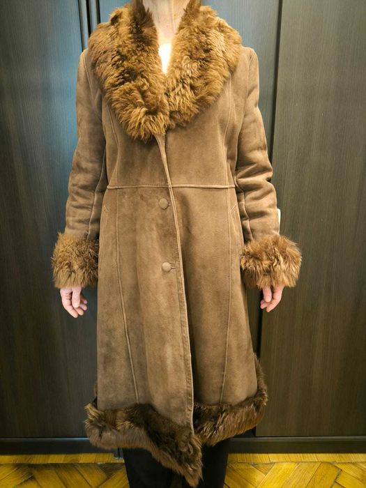 Kożuch damski z naturalnej skóry mega ciepły