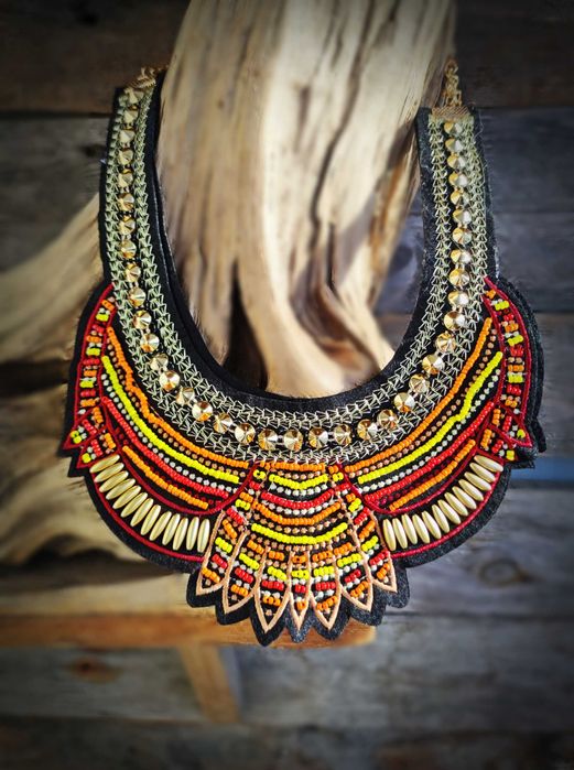 Etniczny naszyjnik, kolor, etno, boho, vintage