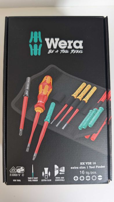 Wera Tools - Kraftform Kompakt VDE 16 Extra Slim - Set de 16 Chaves Isoladas 1000V